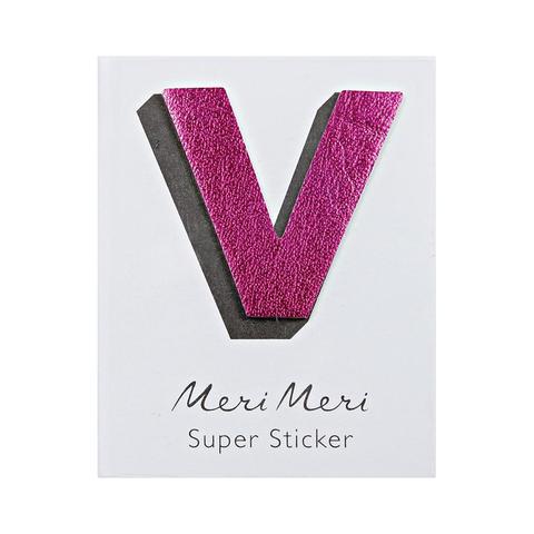 Leatherette Alphabet Sticker V - Sweet Maries Party Shop