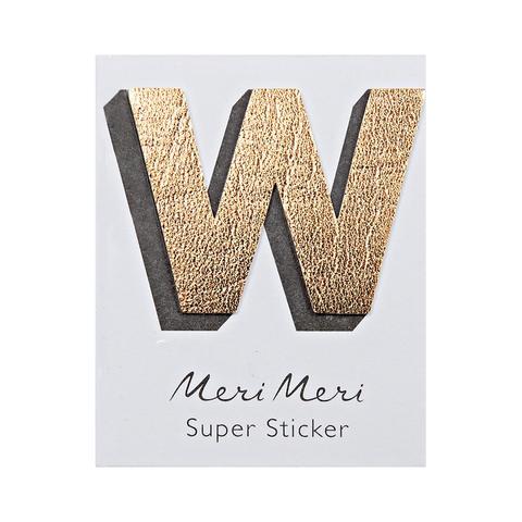 Leatherette Alphabet Sticker W - Sweet Maries Party Shop