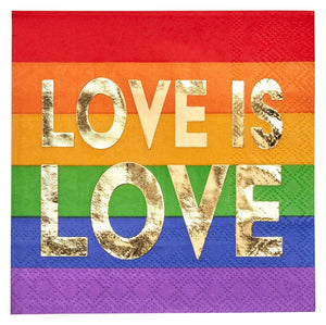 Love Is Love <br> Rainbow Cocktail Napkins (20) - Sweet Maries Party Shop