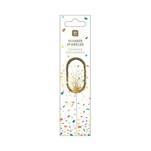 Luxe Gold <br> Number Sparkler 0 - Sweet Maries Party Shop