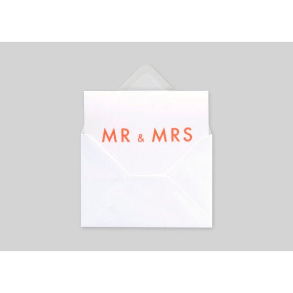 Mr & Mrs <br> Foil Blocked Card - Sweet Maries Party Shop