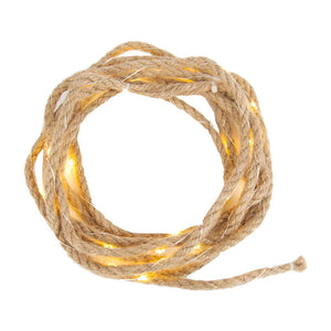 Natural Hemp Rope <br> LED String Lights (3m) - Sweet Maries Party Shop