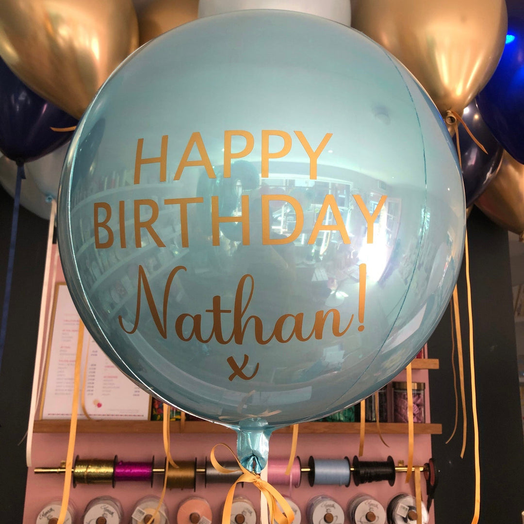 Pastel Blue <br> Personalised Orbz Balloon - Sweet Maries Party Shop