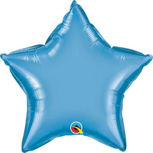 Personalised Chrome Blue <br> Star Balloon - Sweet Maries Party Shop