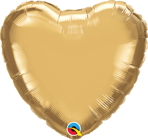 Personalised Chrome Gold <br> Heart Balloon - Sweet Maries Party Shop