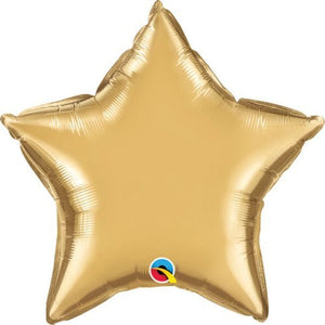 Personalised Chrome Gold <br> Star Balloon - Sweet Maries Party Shop