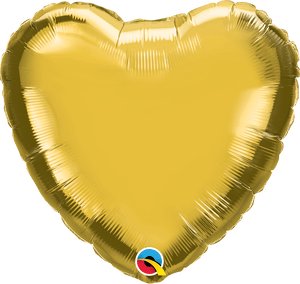 Personalised Metallic Gold <br> Heart Balloon - Sweet Maries Party Shop