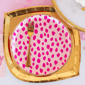 Pink Animal Print <br> Dinner Plates (8) - Sweet Maries Party Shop