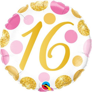 Pink & Gold Dots <br> 16th Birthday - Sweet Maries Party Shop