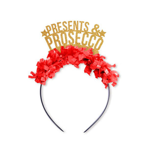 Presents and Prosecco <br> Party Crown (Red/Gold) - Sweet Maries Party Shop