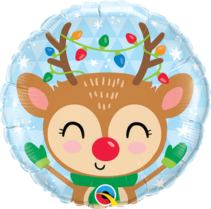 Reindeer & Christmas Lights <br> 18"/46cm - Sweet Maries Party Shop