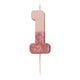 Rose Gold Glitter <br> Birthday Number Candle - Sweet Maries Party Shop