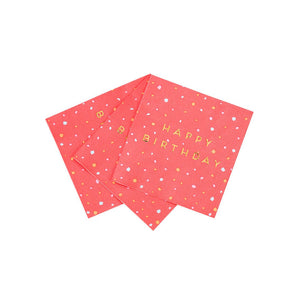 Rose Happy Birthday <br> Napkins (16) - Sweet Maries Party Shop