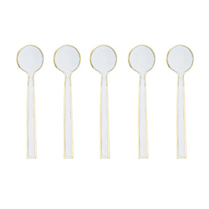 Spoons Set <br> Cream Enamel & Brushed Gold - Sweet Maries Party Shop