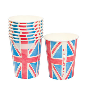 Union Jack <br> Paper Cups (8) - Sweet Maries Party Shop