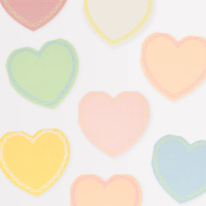 Pastel Heart <br> Small Napkins (16pc)