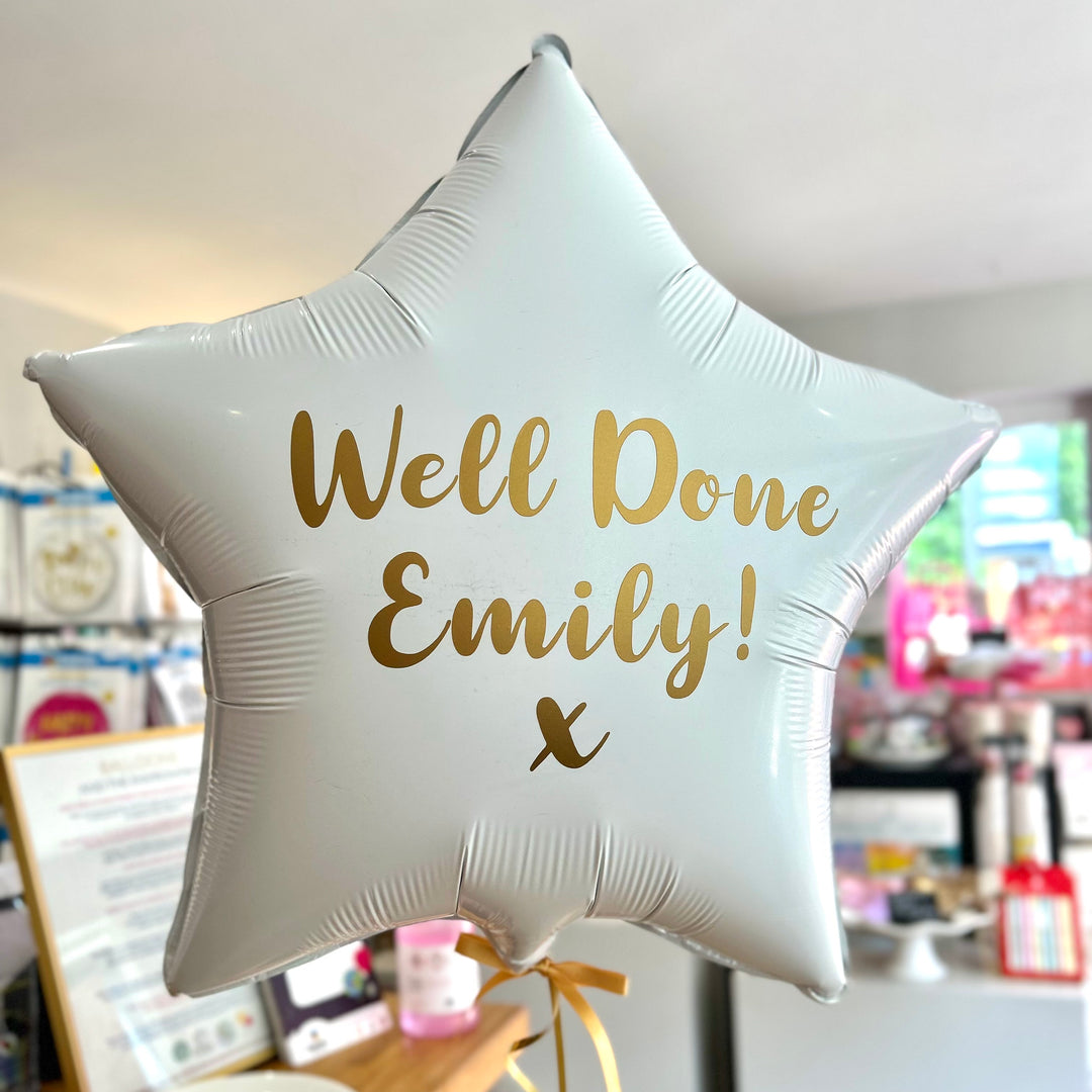 Personalised White <br> Star Balloon