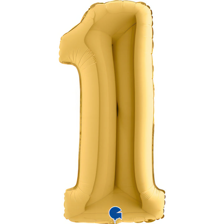 Inflated Gold <br> XL Number Balloon (0-9) <br> 102cm Tall