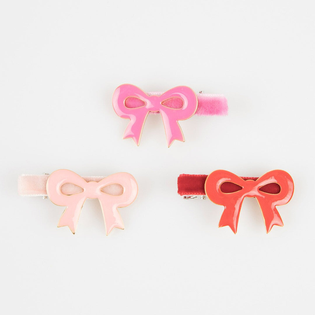 Valentine's Bow Hair Clips <br> Set of 6 Clips