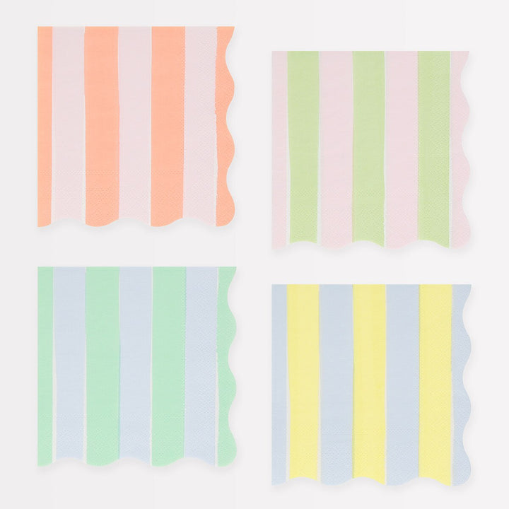 Pastel Stripe <br> Cocktail Napkins (16)