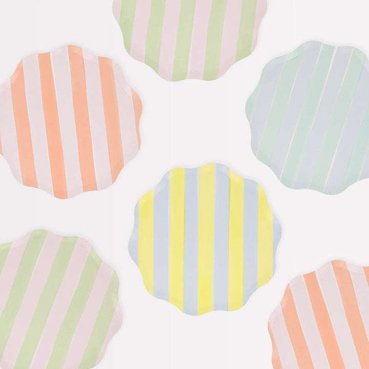 Pastel Stripe <br> Side Plates (8)