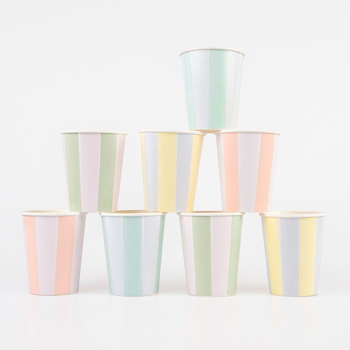 Pastel Stripe <br> Party Cups (8)