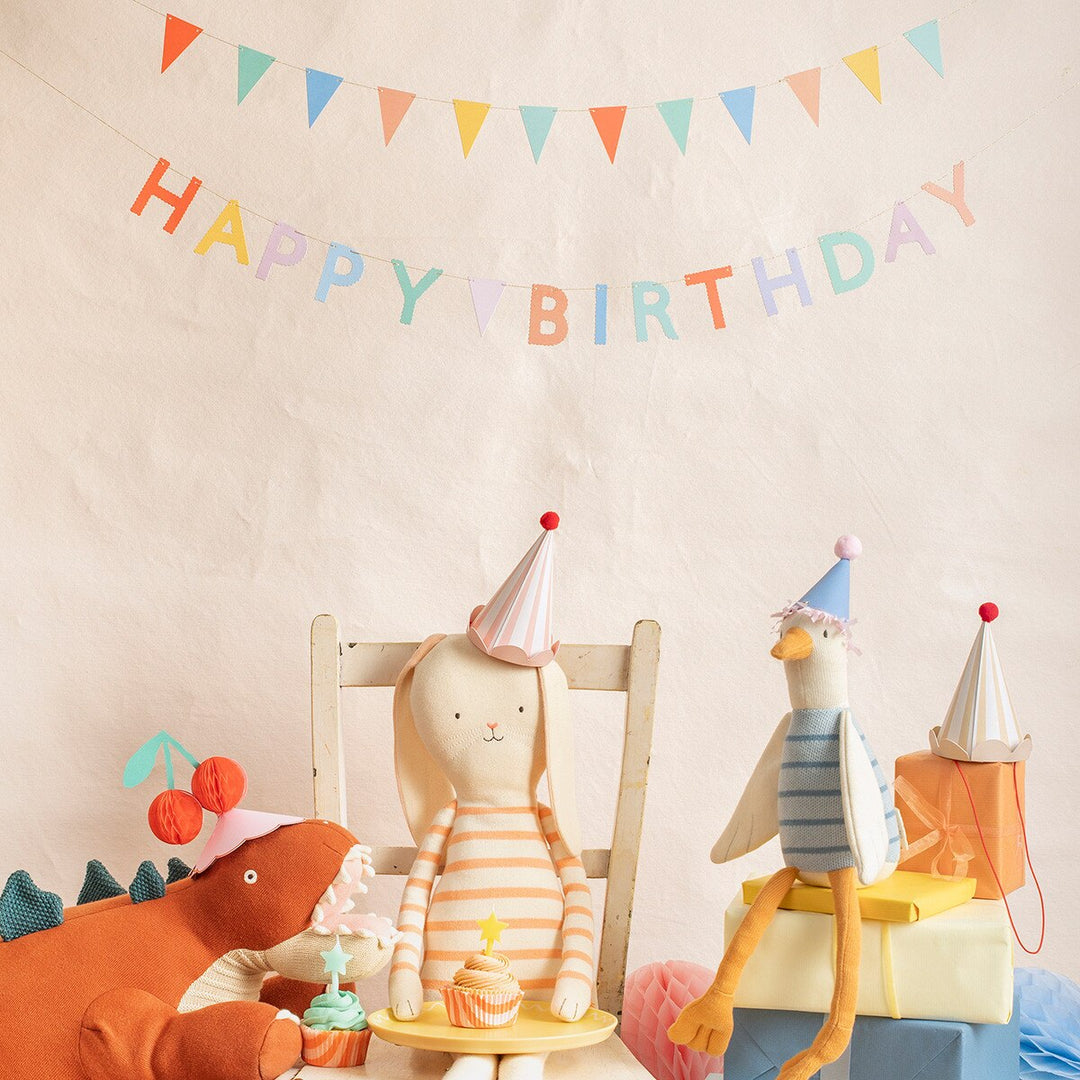 Stripe Pastel Party Hats (8)