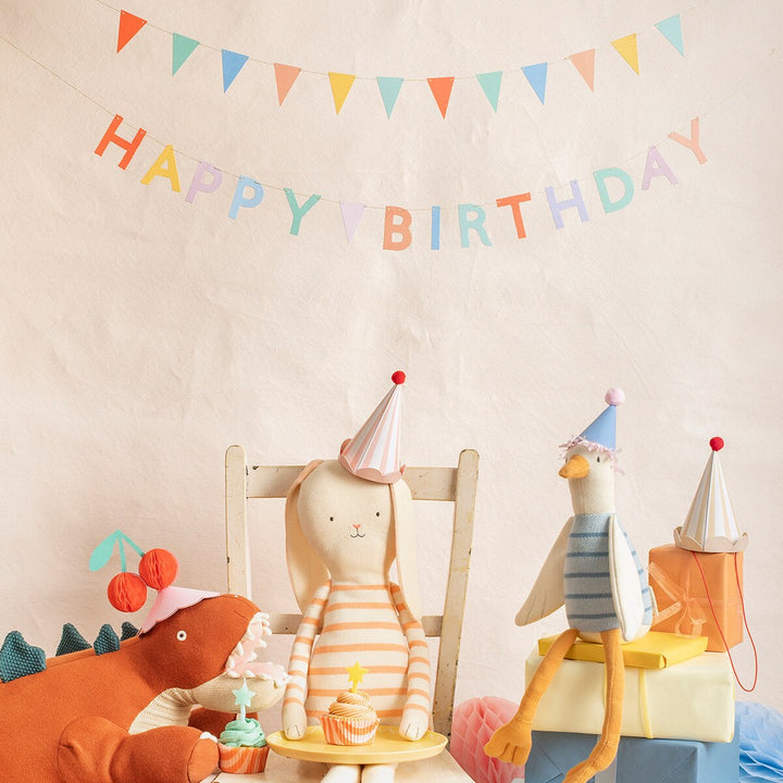 Stripe Pastel Party Hats (8)