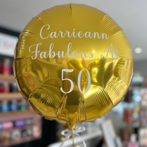 Metallic Gold <br> Round Personalised Foil Balloon