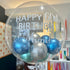 Personalised Bubble Balloon <br> Silver, Chrome Blue & Chrome Green
