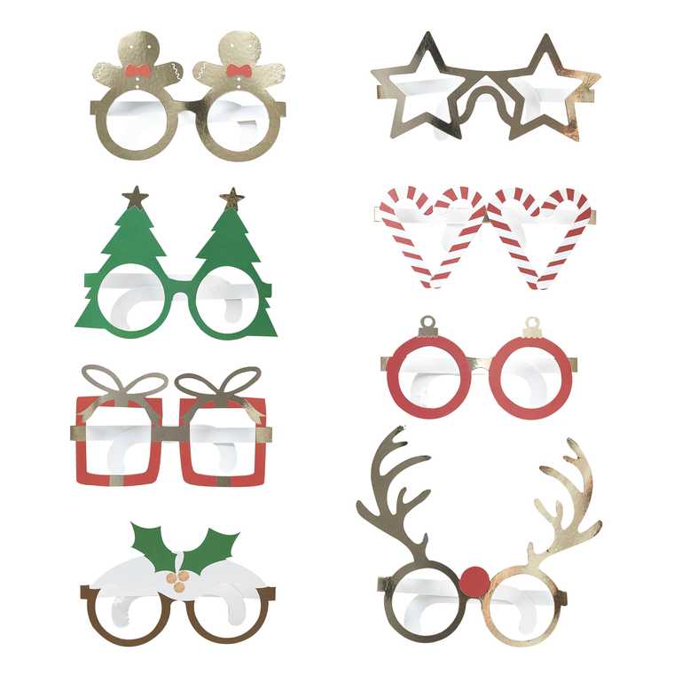 Festive Fun Glasses <br> 8 Pack