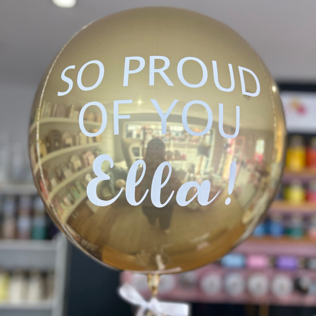 White Gold <br> Personalised Orb Balloon