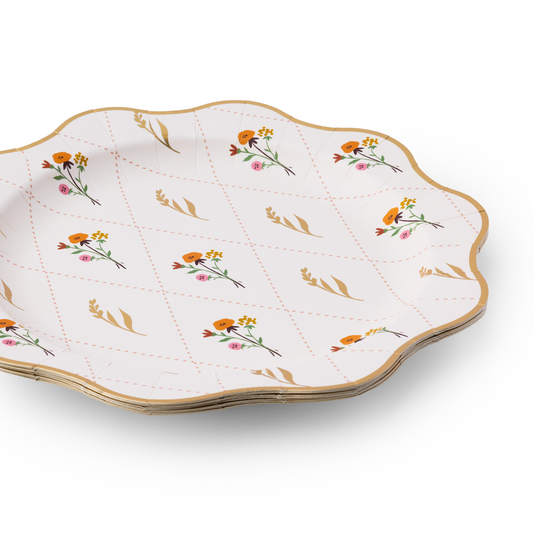 Cosy Fall floral and striped paper napkins