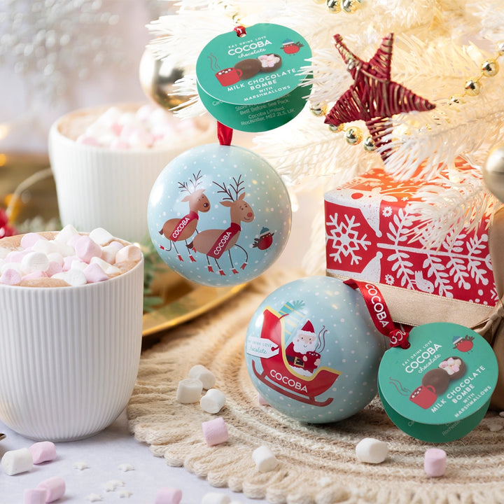 Christmas Bauble with Hot Chocolate Bombe Inside