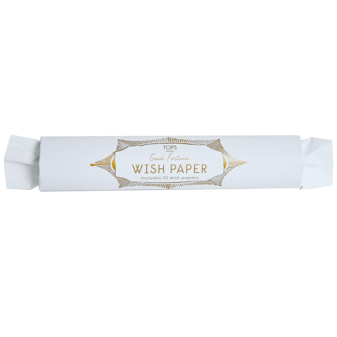 White Flying Wish Paper tube containing 10 original wish papers for weddings, birthdays and celebrations