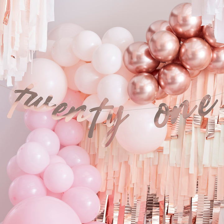 Rose Gold ‘Twenty One’ Bunting