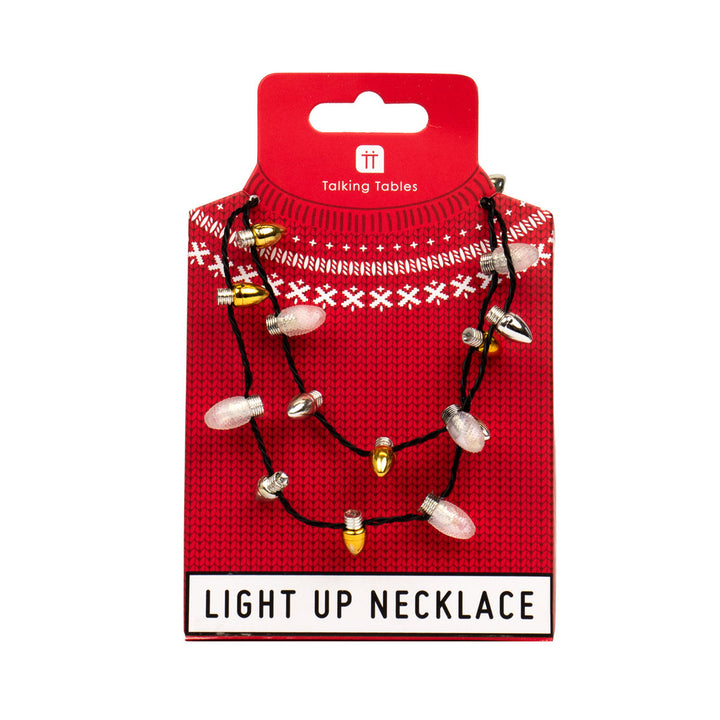 Gold & Silver Light Up Necklace <br> Christmas Dress Up