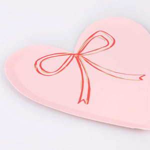Heart With Bow <br> Plates (8pc)