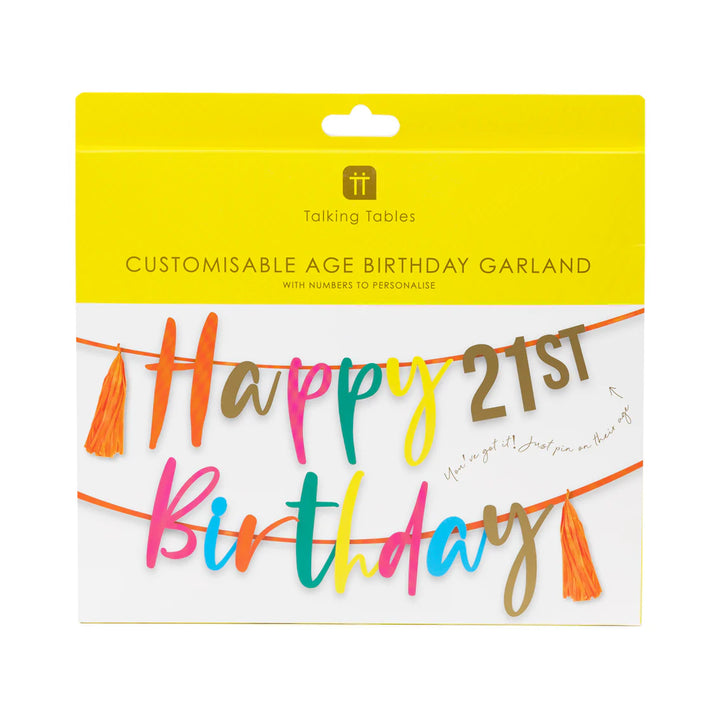 Customisable Numbers Birthday Garland – 2.5m