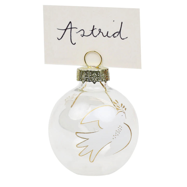 Mistletoe Glass Bauble <br> Place Card Holders (6)