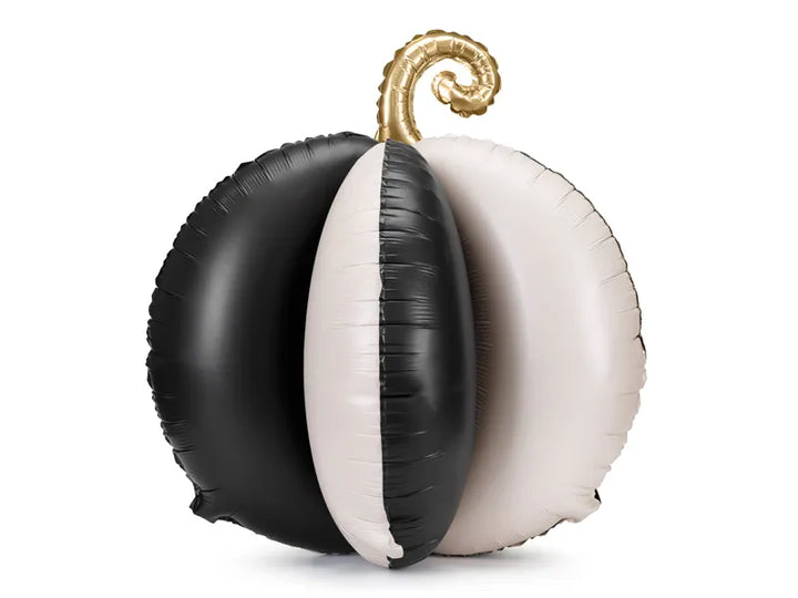 Black &amp; Cream 3D Pumpkin Halloween Balloon – 58cm