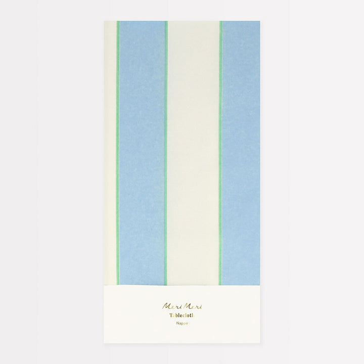Meri Meri Pale Blue Stripe Paper Tablecloth