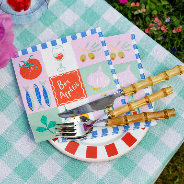 Eco-friendly colourful paper napkins or Summer, Autumn and BBQ parties and picnics
