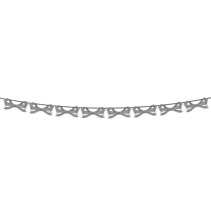 Chic Halloween Black and White Bow Garland – 3.7m Velvet Ribbon