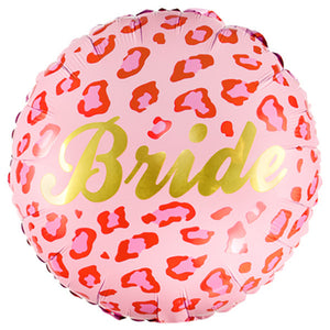 Round Pink Leopard 'Bride' Balloon