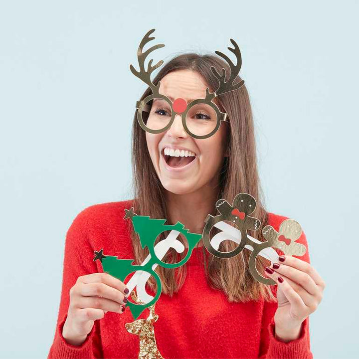 Festive Fun Glasses <br> 8 Pack