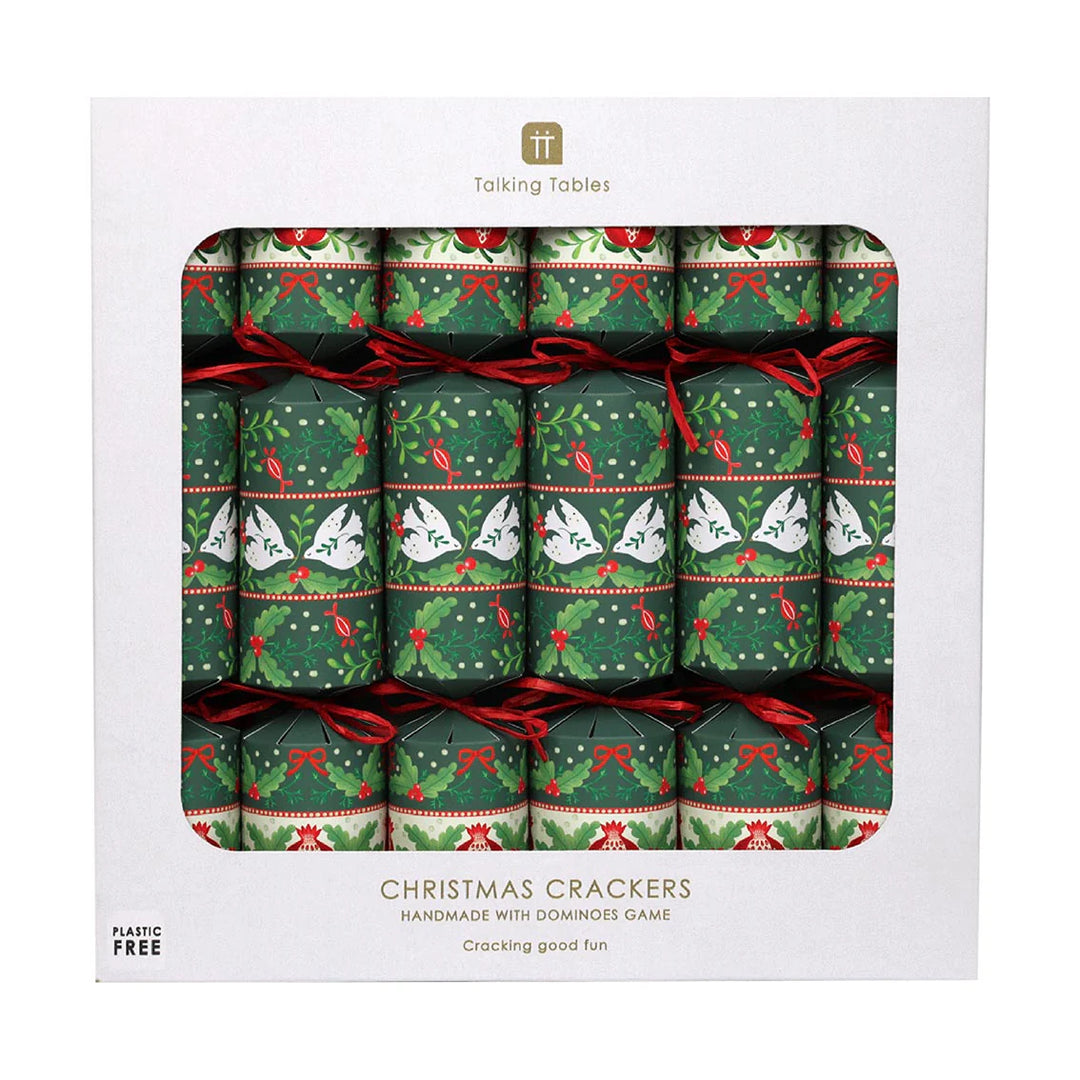 Folklore Green Christmas Crackers <br> Box of 6