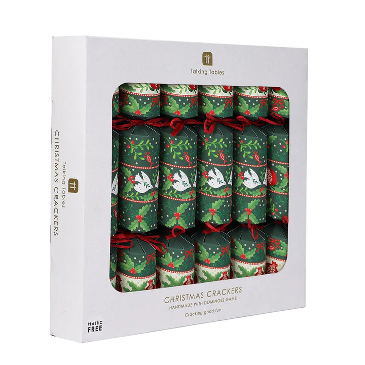 Folklore Green Christmas Crackers <br> Box of 6