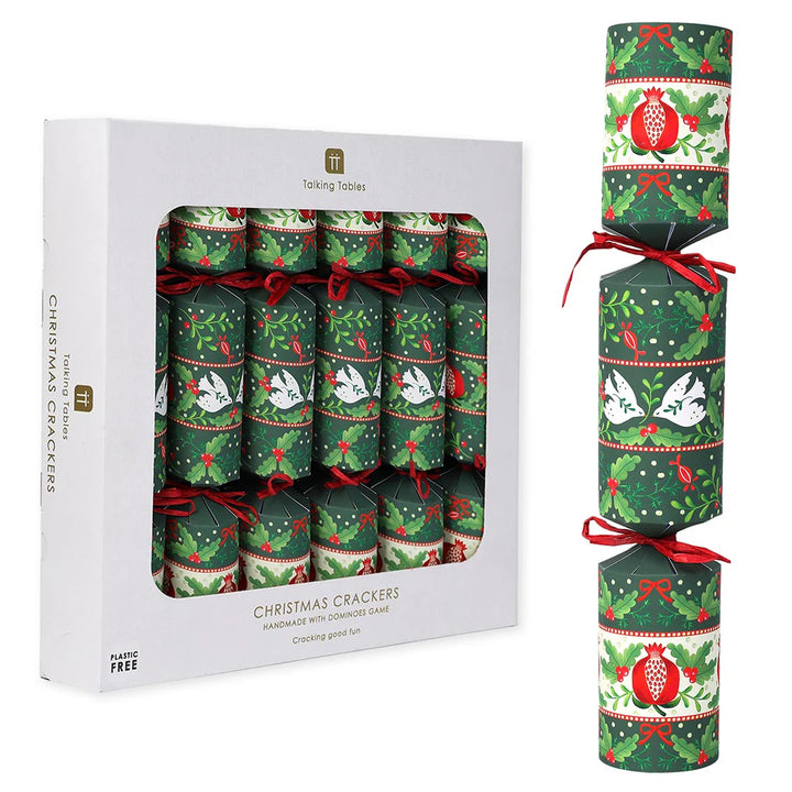 Folklore Green Christmas Crackers <br> Box of 6