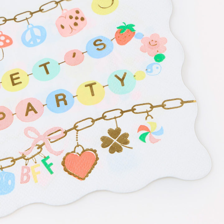 Charm Party Napkins – ‘Let’s Party’ with Gold Foil Detail (Pack of 16)
